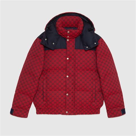 doudoune gucci|Doudoune en toile GG en rouge et bleu foncé .